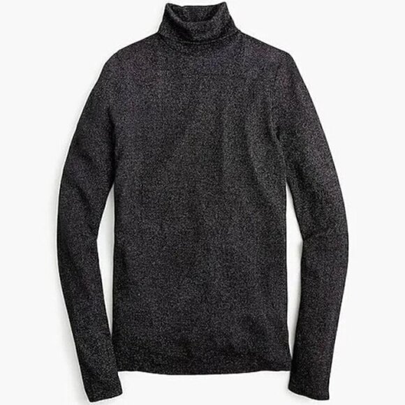 NEW J.Crew Black Lurex Sparkly Tissue Turtleneck in Size XXL - Picture 1 of 5